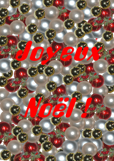 Carte Les boules de No&euml;l Carte de noel