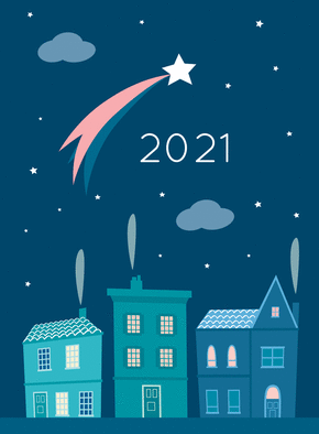 Carte bonne année 2022 et étoile filante Carte de voeux 2022