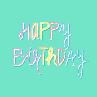 Carte Happy birthday coloré en vert Carte anniversaire