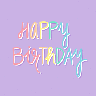 Carte Happy birthday coloré en violet Carte anniversaire