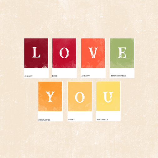 Carte I love you pantone Carte saint valentin