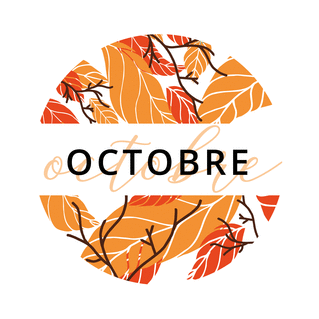 Carte En octobre et feuilles d`automne blanc Carte d'octobre
