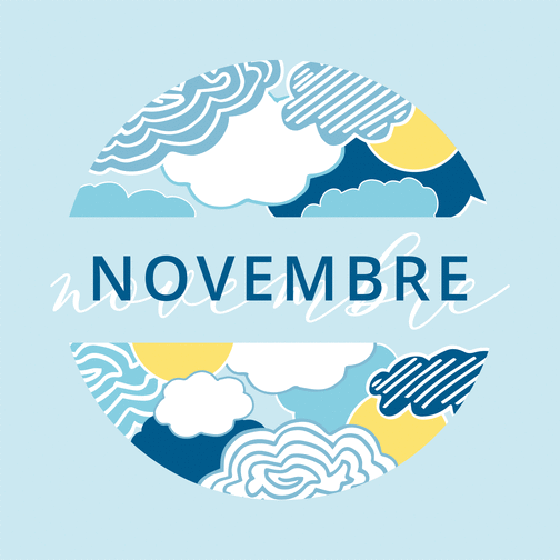 Carte En Novembre et ciel d`automne bleu Carte de Novembre