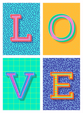 Carte LOVE l`amour en 4 lettres Carte saint valentin