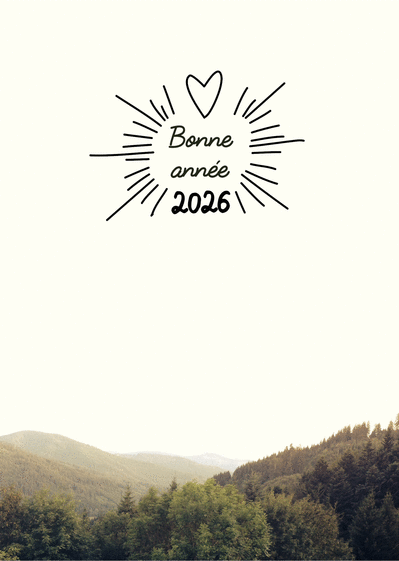 Carte Voeux naturels pour une année épanouissante 2026 Carte de voeux 2026 