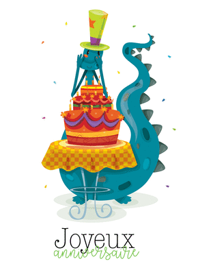 Carte Joyeux anniversaire doux dinosaure Carte anniversaire enfant