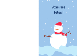 Carte Joyeuses fêtes bonhomme de neige amusant Carte de Noël enfant