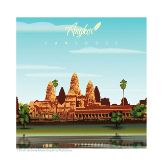 Carte Les célèbres temples d`angkorwat au Cambodge Carte de paysages