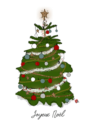 Carte Sapin de Noël minimaliste Carte de Noël minimaliste