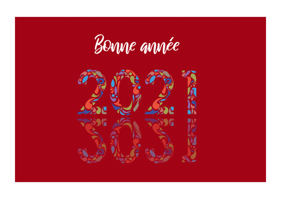 Carte Bonne année moderne et colorée Carte de voeux entreprise originale 2021