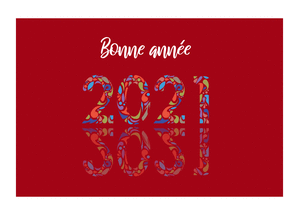 Carte Bonne année moderne et colorée Carte de voeux entreprise originale 2021