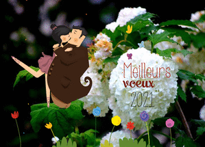 Carte Une nouvelle année pleine d`amour Carte de voeux 2021 avec des fleurs