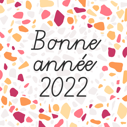 Carte Bonne année Terrazzo rouge Carte de voeux 2022