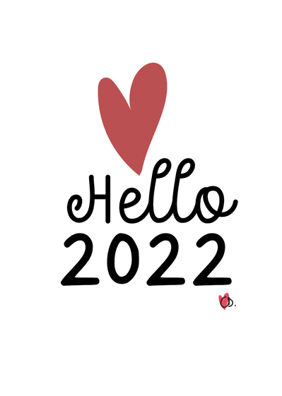 Carte Hello la nouvelle année Carte de voeux 2022 