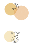 Petit lapin qui regarde une lune jaune