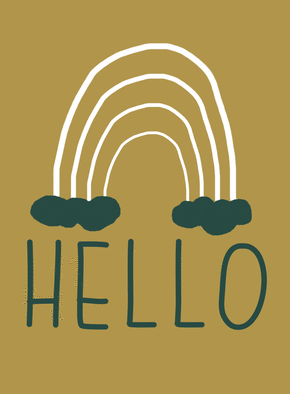 Carte Hello arc-en-ciel Carte pour dire bonjour