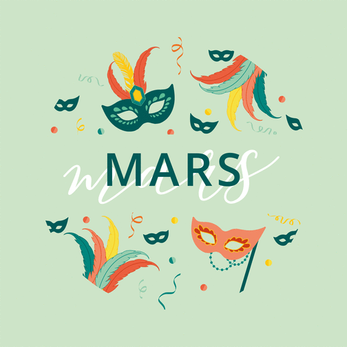 Carte Mars masqué vert Carte de mars