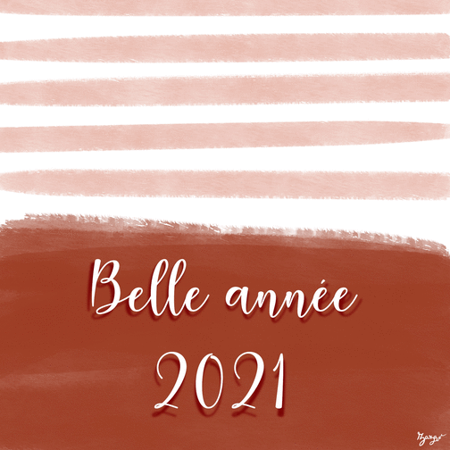 Carte Bonne année aux rayures rose pastel Carte de voeux design 2021