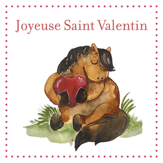 Carte Joyeuse St Valentin petit poney Carte St Valentin originale