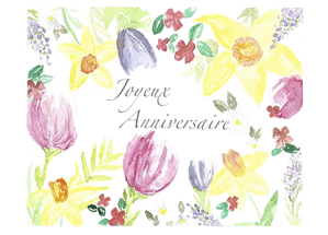 Carte Joyeux Anniversaire Fleurs De Printemps : Envoyer une vraie Carte Anniversaire  Fleurs dès 0,99€ - Merci Facteur