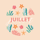 Happy Juillet design marin orange