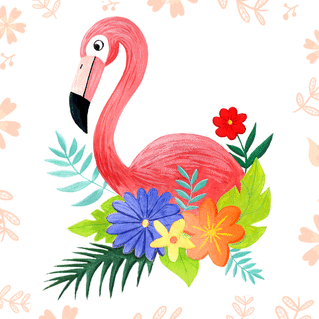 Carte Flament rose estival Carte postale d'août et vacances