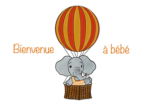 Carte Bienvenue à bébé petit éléphant Carte de félicitations pour une naissance