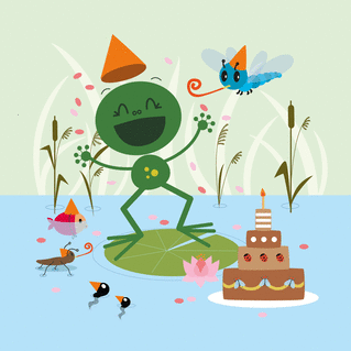Carte Joyeux anniversaire petite grenouille Carte anniversaire enfant