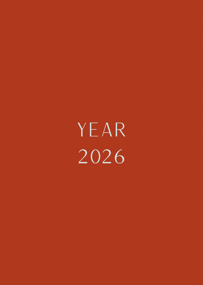 Carte 2026 : Élégance minimaliste en rouge profond Carte de voeux tendance 2026