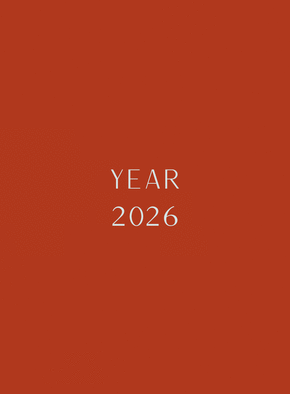 Carte 2026 : Élégance minimaliste en rouge profond Carte de voeux tendance 2026