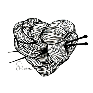 Carte Un coeur de laine Carte avec coeurs