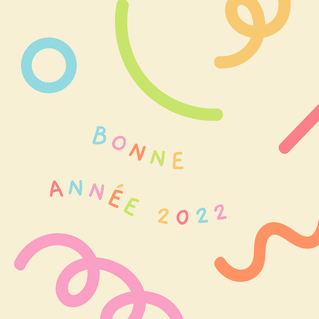 Carte Bonne année colorée et fun Carte de voeux design 2022