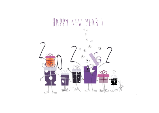 Carte Happy new Year des cadeaux rigolos Carte de voeux originale pour 2022