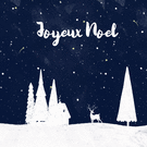 Ciel &eacute;toil&eacute; et cerf pour un No&euml;l paisible