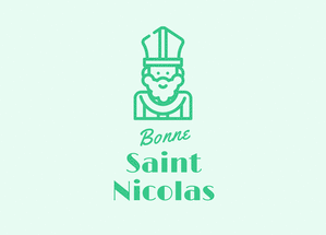 Carte Bonne Saint Nicolas tout en vert Carte saint nicolas