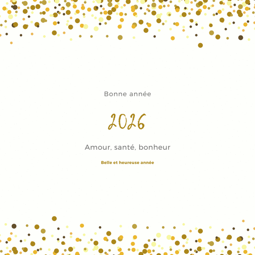 Carte Éclats dorés pour une année 2026 joyeuse Carte de voeux professionnelle 2026