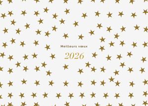 Carte Voeux dorés et étoilés pour 2026 Carte de voeux classique 2026