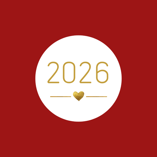 Carte 2026 en or pour des vœux élégants Carte de voeux tendance 2026