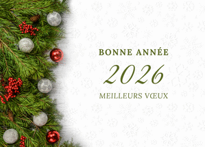 Carte Meilleurs vœux d'hiver pour 2026 en fête Carte de voeux 2026 