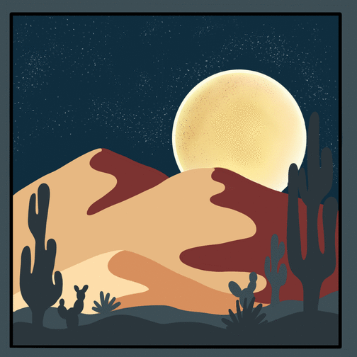 Carte Dunes de sable sous la lune Carte de paysages