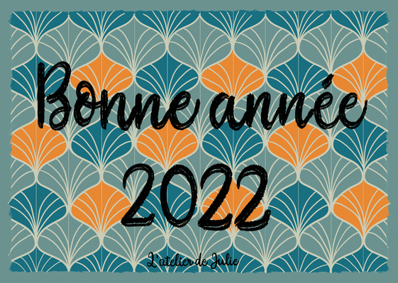 Carte Bonne année 2022 motifs feuilles Carte de voeux tendance 2022