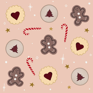 Carte Gâteaux et bonbons de Noël Carte de Noël enfant