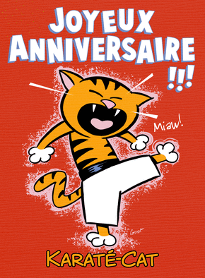 Carte Joyeux anniversaire Karaté cat Carte anniversaire humour