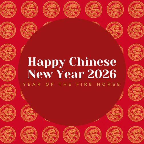 Carte Cheval de feu : V&oelig;ux pour 2026 Carte nouvel an chinois 2026