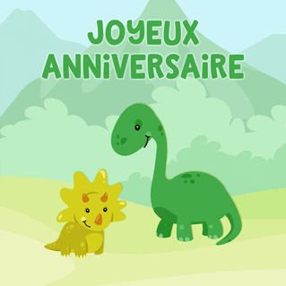 Carte Joyeux anniversaire petits dinosaures Carte anniversaire enfant