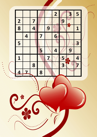 Carte Sudoku amoureux Carte sudoku