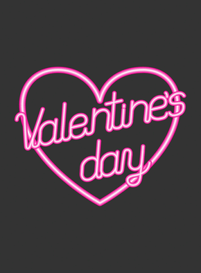 Carte Valentine`s day au néon Carte je t'aime en plusieurs langues
