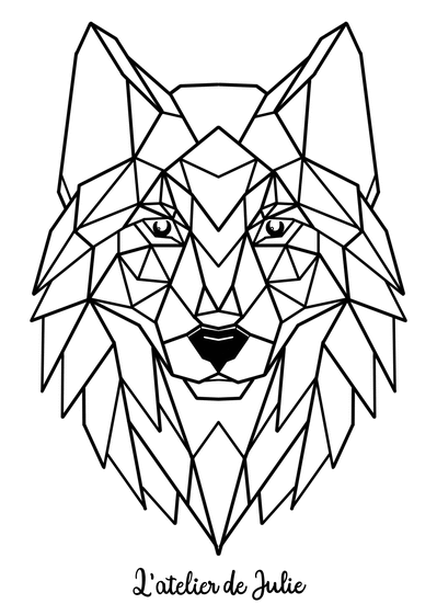 Carte Coloriage de loup Carte d'animaux