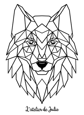 Carte Coloriage de loup Carte d'animaux