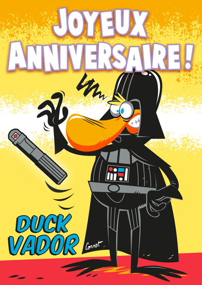 Carte Joyeux anniversaire Duck Vador Carte anniversaire humour